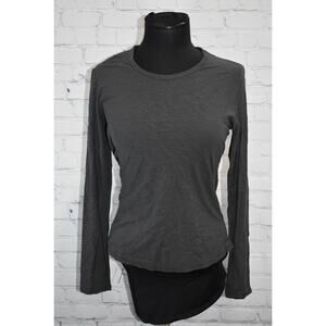 James Perse Shirt Womens Size 2 Standard Fit Gray Modal Cotton Blend Gray